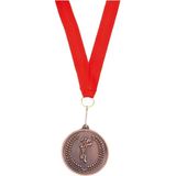 Bronzen medaille aan rood lint