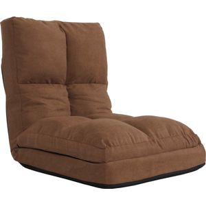 Vloer fauteuil MCW-N45, inklapbare fauteuil inklapbare fauteuil functionele fauteuil, slaapfunctie inklapbaar stalen frame fluweel ~ bruin
