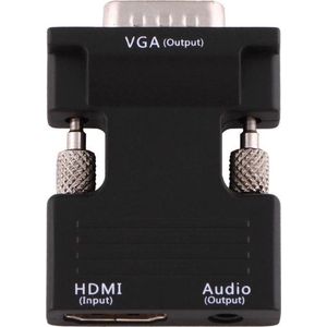 CHPN - HDMI - VGA-Converter met Audio-Adapter - Projector - Monitor - TV-sets - Zwart - HDMI input - VGA output