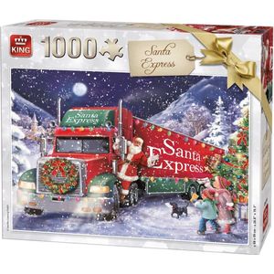 King Puzzel 1000 Stukjes (68 x 49 cm) - Santa Express - Legpuzzel Kerst / Winter