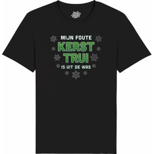 Mijn Foute Kersttrui Is Uit De Was - Groen - kerstcadeau - Dames / Heren / Unisex Kerst Kleding - Grappige Feestdagen Kleren - Unisex T-Shirt - Zwart - Maat S