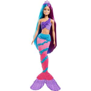 Barbie Dreamtopia Zeemeermin met Lang Gekleurd Haar - Barbiepop