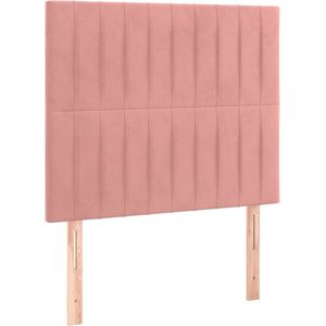 VidaXL Hoofdborden - Set van 2 - 100x5x78/88 cm - Fluweel Roze
