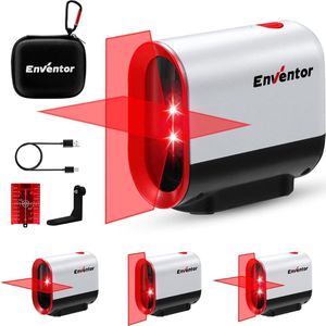 Laser Afstandsmeters - Dubbele lasermodule - Magneethouder - USB-oplader - Beschermhoes - Kruislijnlaser - Laser waterpas