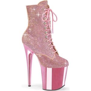 Pleaser - FLAMINGO-1020CHRS Plateau Laarzen, Paaldans schoenen - US 10 - 40 Shoes - Roze