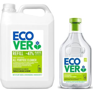 Ecover Allesreiniger Voordeelverpakking 5L + 1L Gratis - Ecologisch, Reinigt & Ontvet - Citroengras & Gember Geur