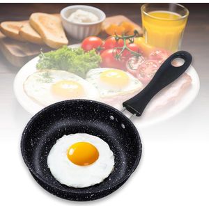Kleine pan, mini-koekenpan 14 cm, kleine pan geschikt voor inductiegasfornuis, eierpan inductiepan met antiaanbaklaag met handvat, draagbare mini-eierpan gebakken eierpan voor koken op de camping