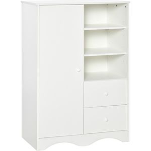 HOMCOM-Dressoir-85,7x49,2x123,8cm-MDF klasse E1-Wit