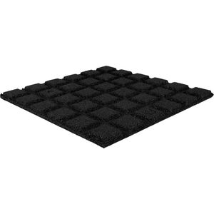 Terrastegels rubber | Zwart | Per 1 m² | 4 stuks | 50x50cm | Dikte 2,5cm