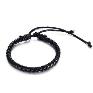 Sorprese armband - Friends - vriendschapsarmbandjes - dubbel snoer - verstelbaar - zwart - cadeau - Model L