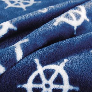 Nautic Blue 150x200 cm Knuffeldeken van Microvezel Fleece - Wollig Zacht Maritieme Woondeken