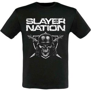Slayer Heren Tshirt -S- Slayer Nation 2014 Dates met rug print Zwart