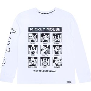 Witte Mickey Mouse - Shirt met Lange Mouwen / 128