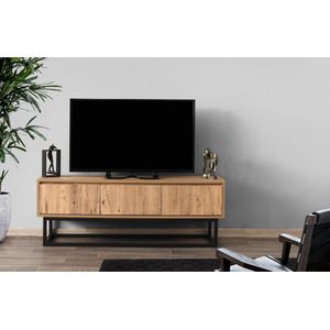 Emob- TV Meubel Kalune TV-meubel | Melamine coating | Metalen poten | breedte | Zwart grenen - 140cm - Bruin