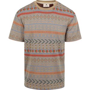 Anerkjendt - Kikki T-shirt Jacquard Print Beige - Heren - Maat XL - Regular-fit