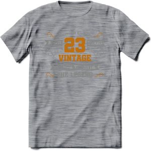 23 Jaar Legend T-Shirt | Goud - Zilver | Grappig Verjaardag Cadeau | Dames - Heren | - Donker Grijs - Gemaleerd - 3XL