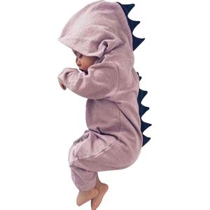 Budino Baby Pyjama Romper Onesie Dinosaurus Dino Draak Dier - Roze - 12 mnd