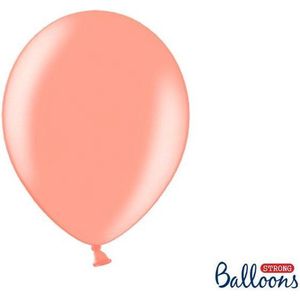 Strong Ballonnen 30cm, Metallic Rose goud (1 zakje met 50 stuks)