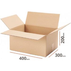 Verzenddoos 400 x 300 x 200 mm - 5 STUKS Kartonnen - 5 stuks Verzenddozen Dubbele Golf Bruin 40 x 30 x 20 cm