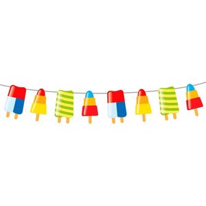 IJsjes/lollies zomers thema feest/party slingers van 10 meter - Feestartikelen/versieringen tuinfeest