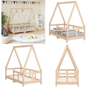 vidaXL Kinderbedframe 70x140 cm massief grenenhout - Kinderbedframe - Kinderbedframes - Kinderbed - Peuterbed