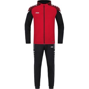 Jako Performance Trainingspak Polyester Met Capuchon Heren - Rood / Zwart | Maat: S