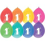 16x Ballonnen 1 jaar - Verjaardag - Kinderfeestje - Leeftijd versiering