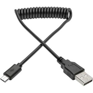 Tripp-Lite U050-006-COIL USB 2.0 A to Micro-B Coiled Cable (M/M), 6 ft. TrippLite