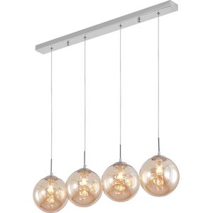 Hanglamp Voor Eetkamer, Slaapkamer, Woonkamer - Glass Serie - Bollamp 4xG9 - lichts excl. lichtbron - GOUDEN KLEUR