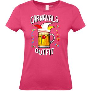 Dames t-shirt Carnavals Outfit | Carnavalskleding dames | Carnaval Kostuum | Foute Party | Fuchsia Dames | maat XS