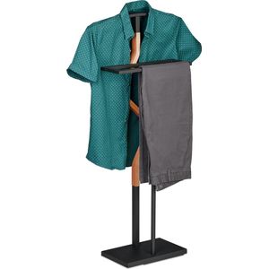 Relaxdays dressboy zwart - modern - kledingstandaard slaapkamer - staal - kledingrek