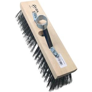 Synx Tools Staaldraad bezem 30 cm - Straatbezem - Onkruidbezem Van Staalbezem - Buitenbezem -met steelhouder - Zonder steel