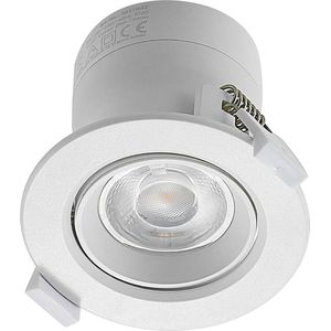 PRIOS - LED downlight - 1licht - aluminium, kunststof - H: 7.15 cm - wit - Inclusief lichtbron