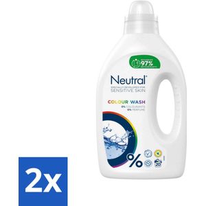 Neutral - Vloeibaar Wasmiddel - Gekleurde Was - Gevoelige Huid - 0% Kleurstof & Parfum - 20 Wasbeurten - Voordeelverpakking - 2 stuks