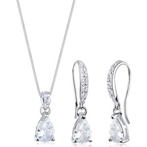 Elli Dames Sieraden Set Dames Oorbellen met Zirkonia Stenen Sterling in 925 Sterling Zilver