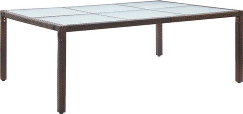 vidaXL - Tuintafel - 200x150x74 - cm - poly - rattan - bruin