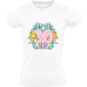 30 jaar bloemenkrans Dames T-shirt - bloemen - verjaardag - feest - 30e - cadeau