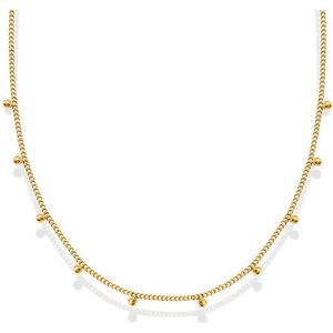 OZ JEWELS Elegant 18K Gold Plated Choker with Vintage Pearl Detail for Women – Vintage Inspired Pearl Necklace - Roestvrij Staal Dames Sieraad