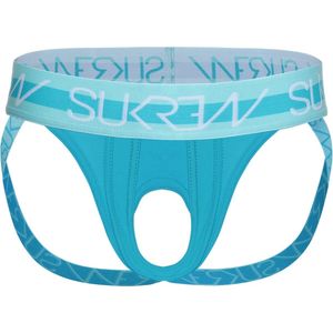 Sukrew U-Style Jockstrap Scuba Blauw - Maat XS - Sexy Heren Ondergoed - Jockstrap met open voorkant