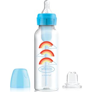 Dr. Brown’s Bottle to Sippy Starter Kit Babyfles - Smalle halsfles - 250 ml - Blauw