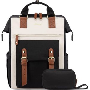 Rugzak voor dames, 15,6 inch laptop, schoolrugzak, meisjes, tieners, groot, met datakabel-tas en USB-oplaadaansluiting, waterdichte werktas, reisrugzak, dagrugzak voor school, business