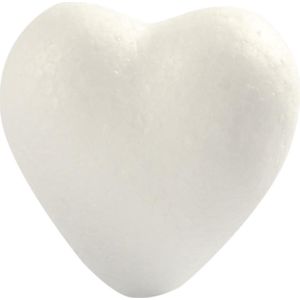 Harten, H: 6 cm, D: 3 cm, B: 6 cm, wit, 5 stuk/ 1 doos
