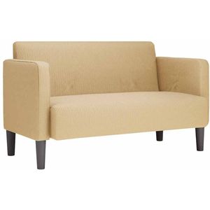 vidaXL - Loveseat - bank - 109 - cm - corduroy - stof - lichtgroen - grijs