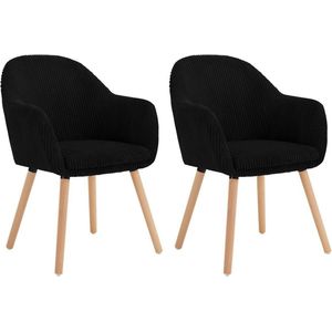 Rootz Eetkamerstoelen Set van 2 - Gestoffeerde stoelen - Fauteuils - Comfortabele zit - Stevige constructie - Veelzijdig ontwerp - 55,5 cm x 83,5 cm x 56,5 cm