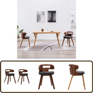 vidaXL Eetkamerstoelen - Set van 2 - Donkergrijs Eetkamerstoelen - Donkergrijs - Eetkamer Meubels - Salontafel - Dining Chairs