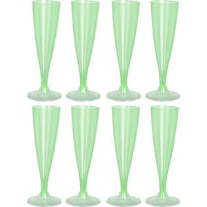 EH Prosecco/champagneglazen - 16x - groen - kunststof - 130 ml - herbruikbaar