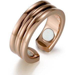MAGNETOX - Helende Ring 'Sofie' - Magneet Ring - Gezondheidsring - Magnetische Ring - Roestvrijstaal (RVS) - Roségoud - Dames - 46mm