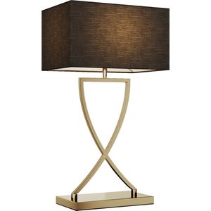 Lucande - Tafellamp - 1licht - metaal, kunststof - H: 66 cm - E27 - messing, zwart