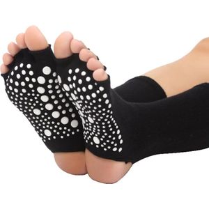Yoga sokken met antislip - open hiel en tenen - zwart