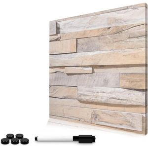 40x40 cm magnetisch whiteboard - uitwisbaar - stift, magneten, montageset - stenen muur ophangen magneetbord 60x90